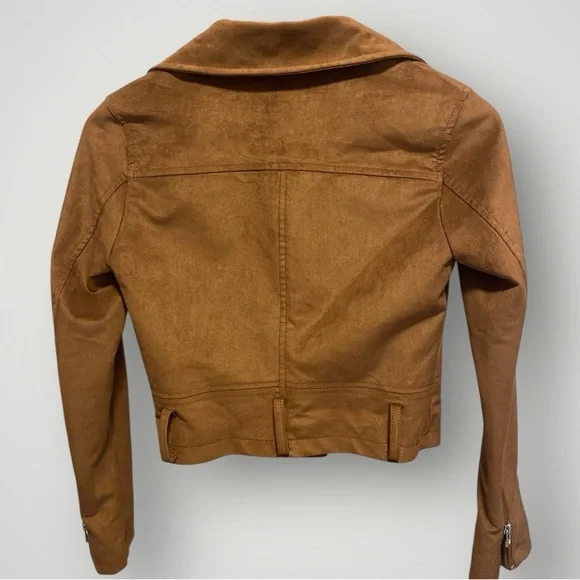 Talula Faux Suede Moto Jacket (No Belt) - Picture 2 of 4